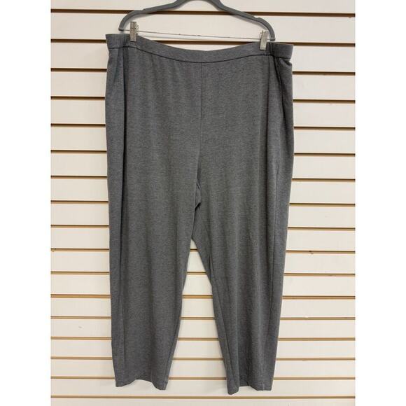 Eileen Fisher Nwt Cozy Brushed Terry Pocketed Slouch Ankle Pants‎ Ash Plus 3X - Picture 1 of 9